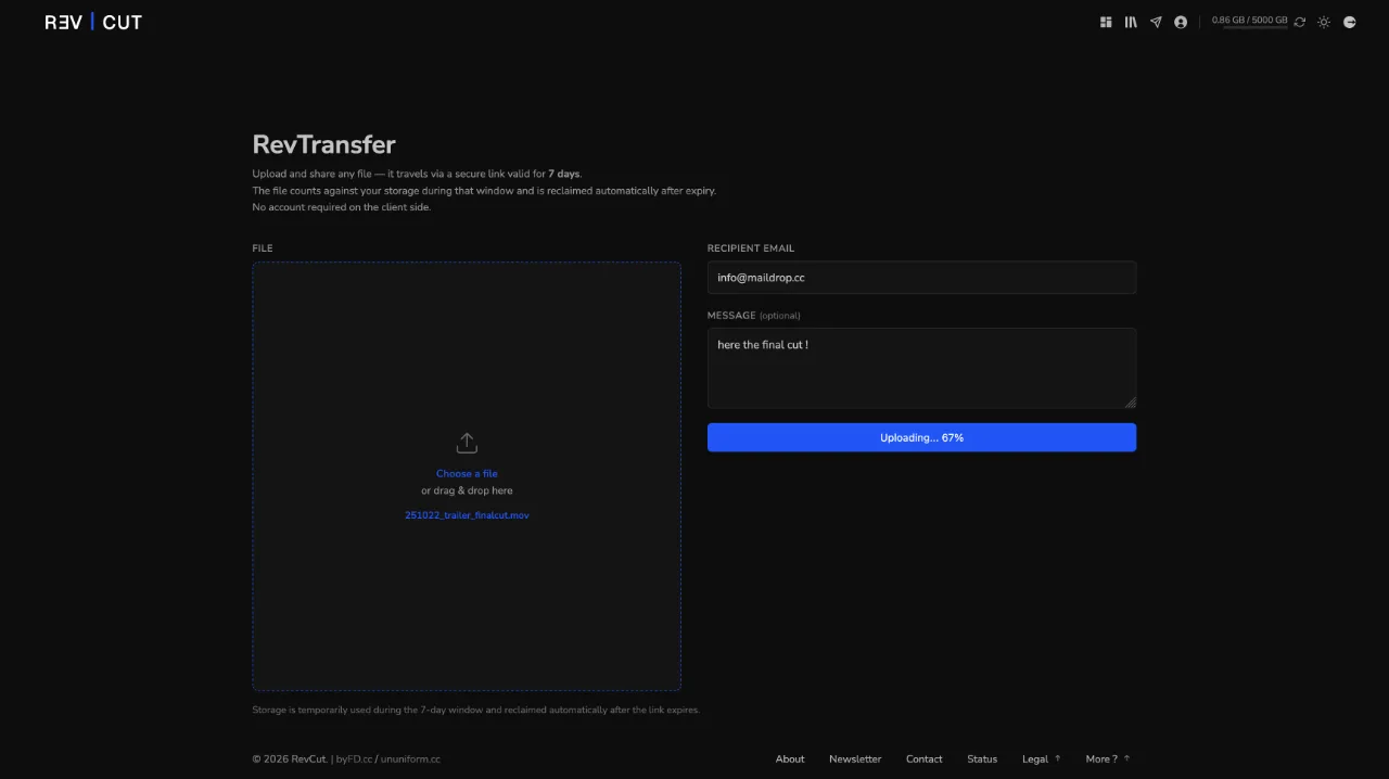 Delivering a final master file with RevTransfer in RevCut